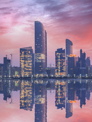 Wall Mural - Skyscrapers in the evening, Abu Dhabi, United Arab Emirates