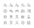 Simple Set of Users Related Vector Line Icons. Contains such Icons as Male, Female, Profile, Personal Quality and more. Editable Stroke. 48x48 Pixel Perfect.