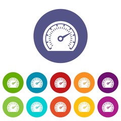 Poster - Speedometer icons color set vector for any web design on white background