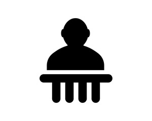 Wall Mural - defendant silhouette law justice equal fairness image vector icon logo