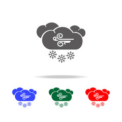 Aufkleber - Wind, clouds and snow icon. Elements of weather in multi colored icons. Premium quality graphic design icon. Simple icon for websites, web design, mobile app, info graphics