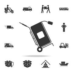 Poster - suitcase on a cart icon. Detailed set of logistic icons. Premium graphic design. One of the collection icons for websites, web design, mobile app