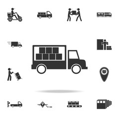 Poster - cargo truck icon. Detailed set of logistic icons. Premium graphic design. One of the collection icons for websites, web design, mobile app