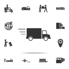 Poster - truck on the road icon. Detailed set of logistic icons. Premium graphic design. One of the collection icons for websites, web design, mobile app