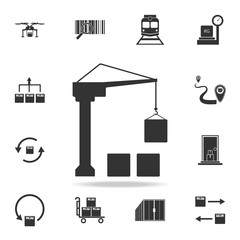 Poster - loading crane icon. Detailed set of logistic icons. Premium graphic design. One of the collection icons for websites, web design, mobile app