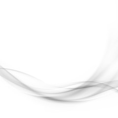 Wall Mural - Abstract halftone mild grey smoke gradient transparent swoosh wave pattern over white