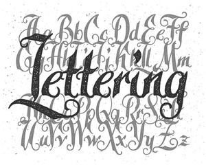 Poster - rough lettering font set with noise textured effect