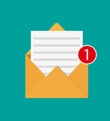 Poster - Paper envelope letter with counter notification.