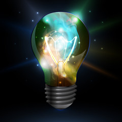 Wall Mural - abstract open space background. starfield, universe, nebula in galaxy in light bulb. vector illustra