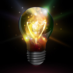 Wall Mural - abstract open space background. starfield, universe, nebula in galaxy in light bulb. vector illustra