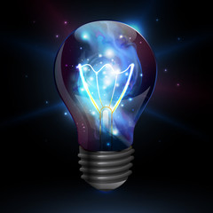 Wall Mural - abstract open space background. starfield, universe, nebula in galaxy in light bulb. vector illustra
