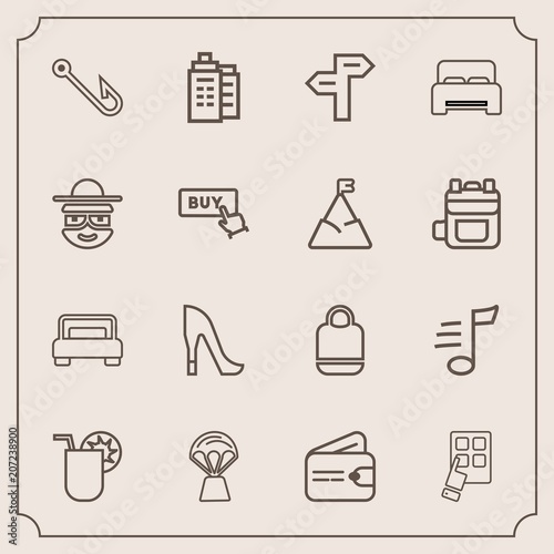 Modern Simple Vector Icon Set With Rod Fashion Technology Mobile Finance Leather Double Direction Business Shoe Travel Bedroom Balloon Melody Fish Hook Tune Bed Fishing Sky Icons Kaufen Sie Diese Vektorgrafik