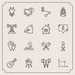 © Amid - Modern, simple vector icon set with desktop, lantern, sound, craft, water, canoe, sign, rocket, bikini, fashion, lamp, boat, warning, barbecue, headset, travel, web, music, swimsuit, meat, map icons