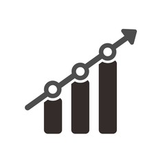 Sticker - Bar Business logo. Chart icon. Finance Symbol. Vectro logo eps 08.