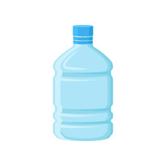 Canvas Print - Large plastic bottle for drinking water. Empty blue container for storage liquids. Flat vector element for promotional banner or poster