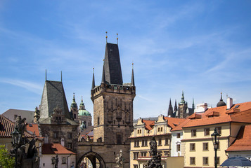 Wall Mural - Charles Bridge tower architecture in Prague