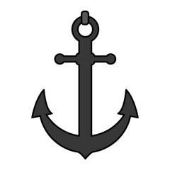 Sticker - color nautical anchor object ship symbol