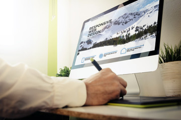 Poster - web developer designing a responsive website