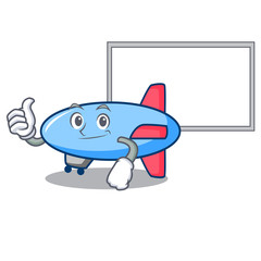 Wall Mural - Thumbs up with board zeppelin character cartoon style