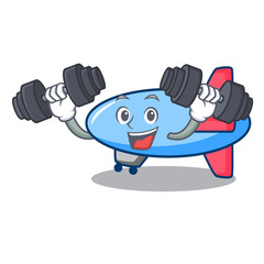 Wall Mural - Fitness zeppelin character cartoon style