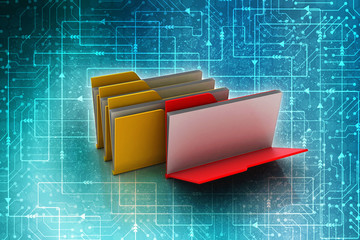 Poster - 3d rendering folder with documents
