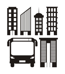 Wall Mural - Set of urban transport icons