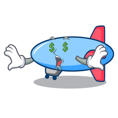 Wall Mural - Money eye zeppelin mascot cartoon style