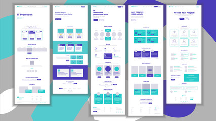 Wall Mural - website template vector. page business project. shopping online landing web page. manager meeting. c