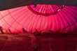 Inside a hot air baloon canopy