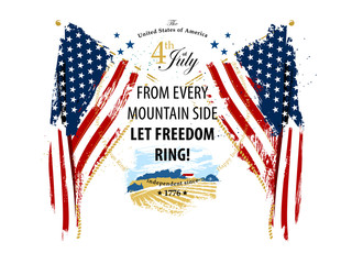 Wall Mural - 4th July Independence Day card