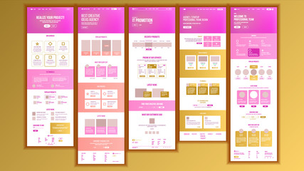 Wall Mural - web page design vector. website business graphic. responsive interface. landing template. entertainm