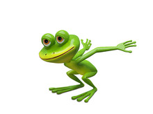 3D Illustration Of A Frog Preparing For A Leap
