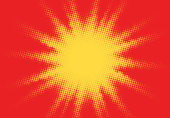 Poster - Pop art styled halftone retro background with comic dots
