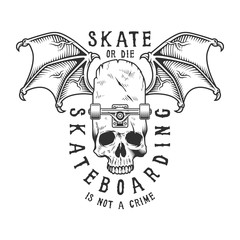 Sticker - Vintage monochrome sport skateboarding logotype