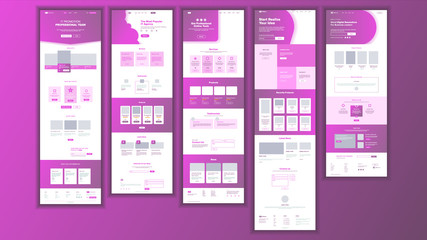 Wall Mural - website page vector. business website. web page. landing design template. achieve the goal. group me