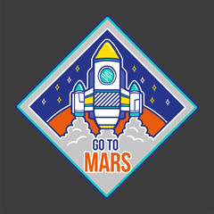 Wall Mural - Patch with Spaceship for print 