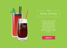Fun Party Drinks Poster Bloody Mary Whiskey Cola