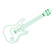 Bass Gitarre - OUTLINE KONTUR - Icon Symbol Piktogramm Bildmarke grafisches Element - Web Druck - Vektor - grün auf weißen Hintergrund