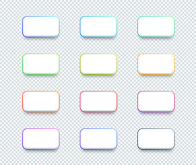 Poster - Vector 3d Box White Text Box Banner Elements Set of 12