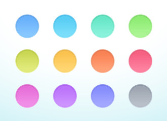 Poster - vector 3d circle colorful cut out banner elements set of 12