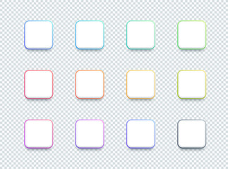 Poster - vector 3d square white text box banner elements set of 12