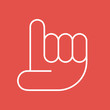 © radyo - Aufzeigen Hand Zwei - Icon Symbol Piktogramm Bildmarke grafisches Element - Web Druck - Vektor - weiß auf roten Hintergrund