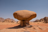 Fototapeta  - Mushroom rock in Wadi Rum desert, Jordan
