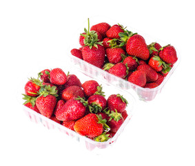 Poster - Plastic container with fresh strawberries