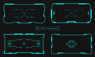 Aufkleber - HUD Futuristic Virtual User Target Screen Interface Monitor Elements Vector And Illustration