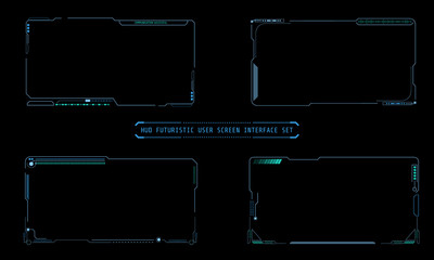 Aufkleber - HUD Futuristic Virtual User Target Screen Interface Monitor Elements Vector And Illustration