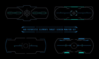 Aufkleber - HUD Futuristic Virtual User Target Screen Interface Monitor Elements Vector And Illustration