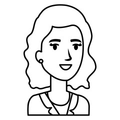 Sticker - businesswoman avatar character icon vector illustration design