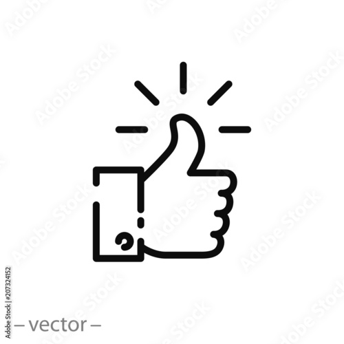 Fotografía like sign, line icon - vector illustration eps10