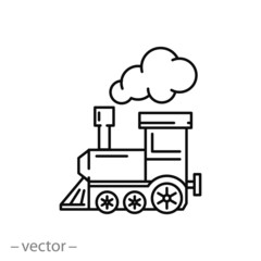 locomotive line icon - vector illustration eps10